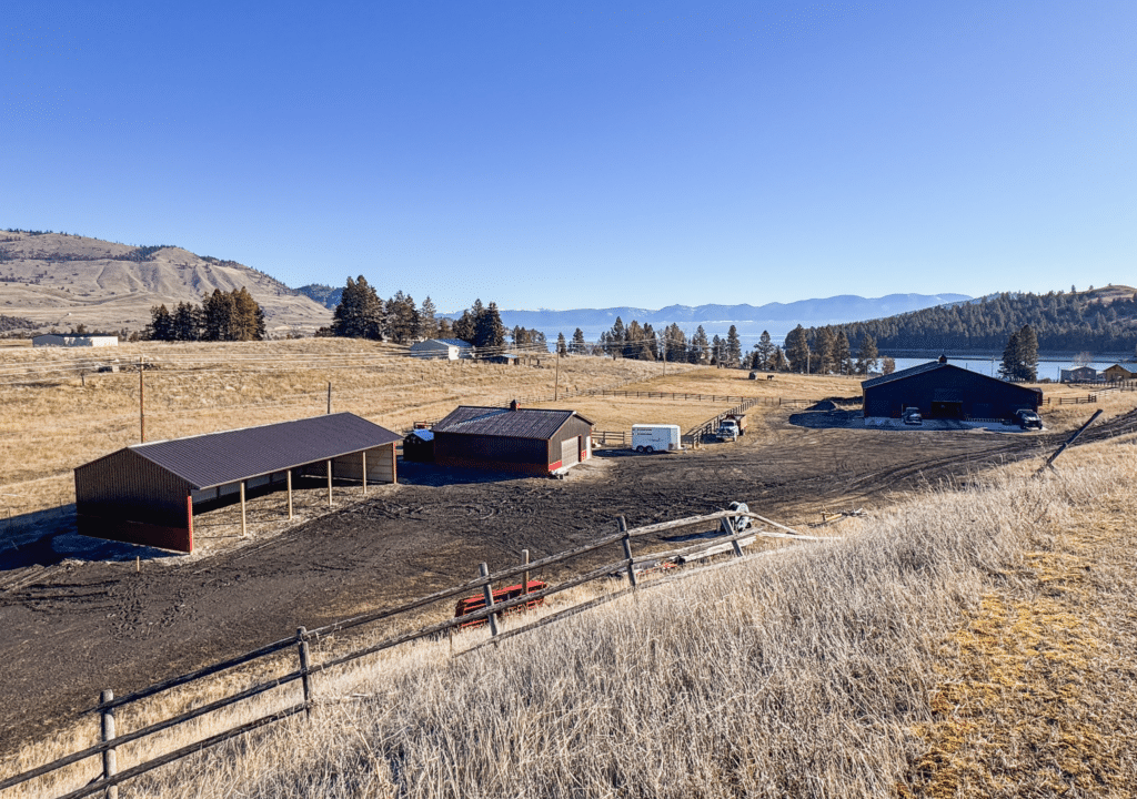 30x60x12 Ag Equipment Storage, Built by MQS, featuring Dark Brown Metal Siding and roofing, and high gloss Red metal trim, in Dayton, MT 30x60x12 Ag Equipment Storage, built by MQS, featuring Dark Brown Metal Siding and roofing, and high gloss Red metal trim, in Dayton, MT
