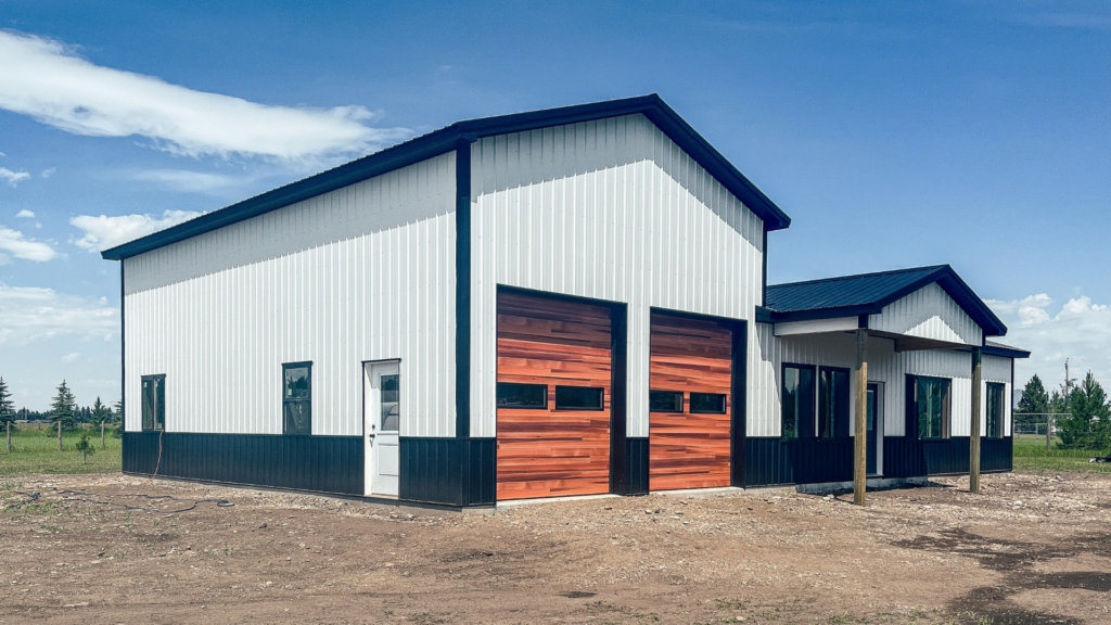 How to financially compare a home against a 24x40x16 P–F garage with 40x40x10 Stud Frame Barndominium Shell attached, built by MQS, featuring Bright white metal siding, and Black metal roofing, in MT