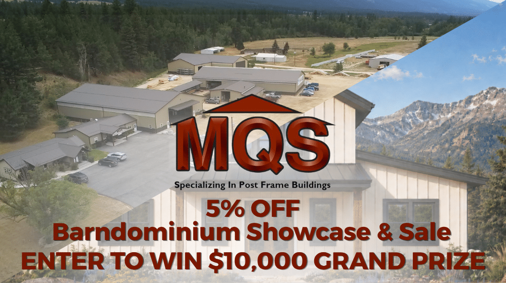MQS Barndominium Showcase & Sale 5% Off Yard flyover